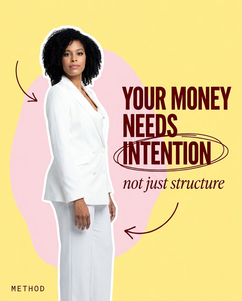Janizbel Ferrera graphic piece reading your money needs intention, not just structure