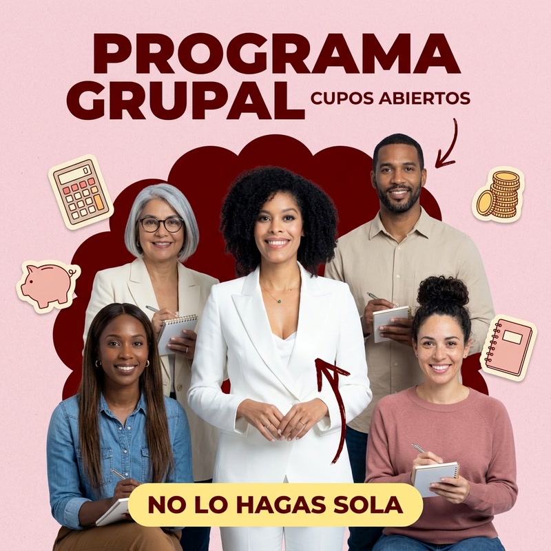 Janizbel Ferrera con su grupo en el programa grupal de finanzas personales