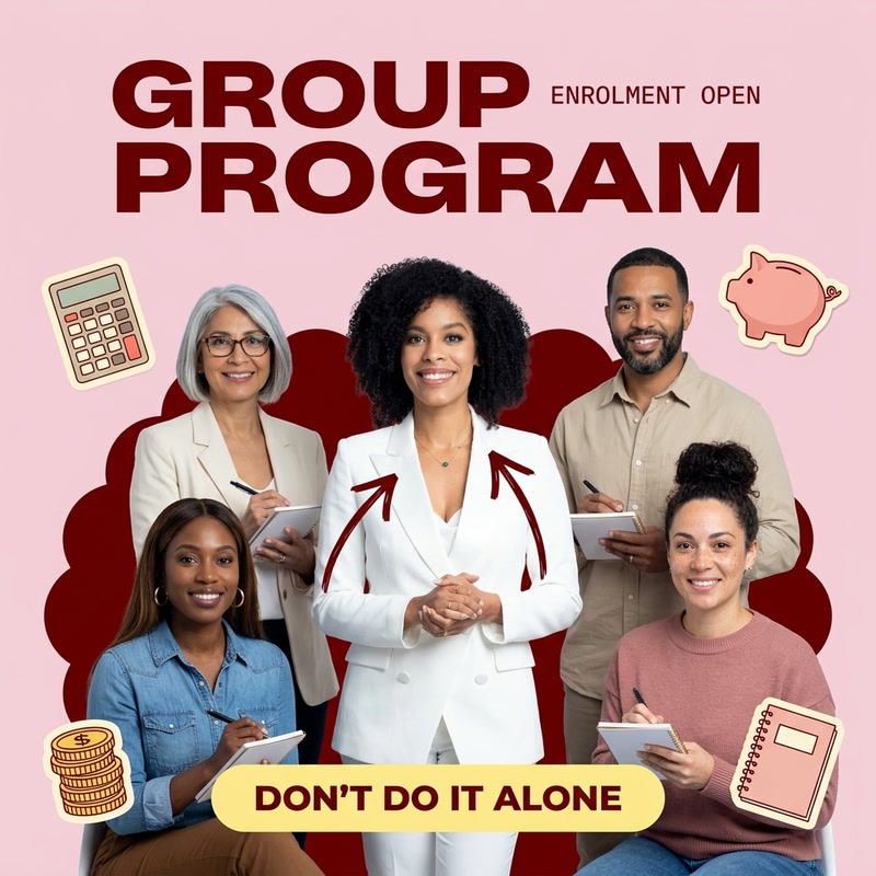 Janizbel Ferrera with her students in the group personal finance program